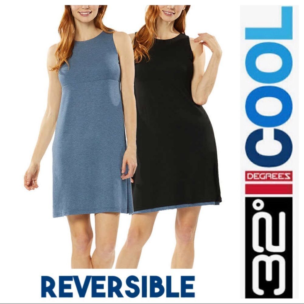 NEW NWT 32 Degrees Ladies Reversible 2-in-1 Soft Dress with Cooling Technology